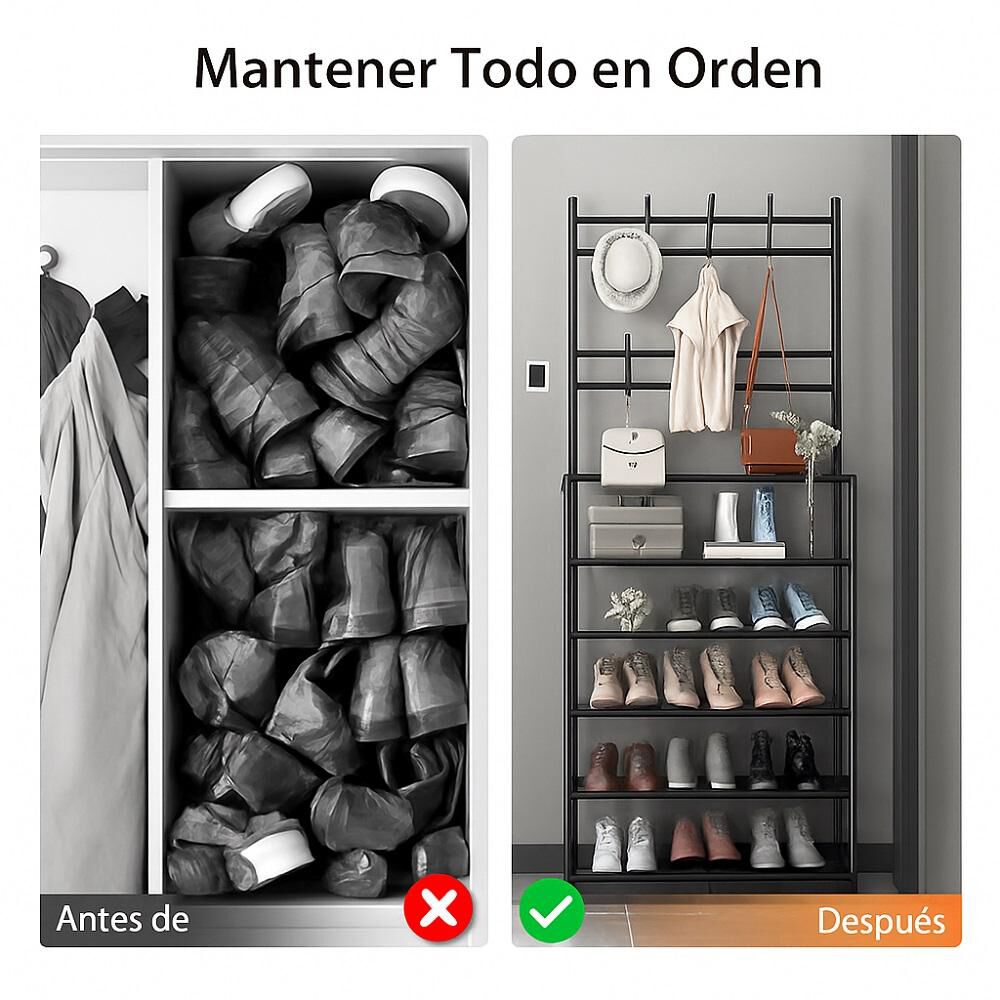 Organizador De Calzado Zapatos 5 Niveles Zapatero Perchero Color Blanco image number 6.0