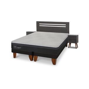 Cama Europea Cic Hybrid Plus / 2 Plazas / Base Dividida + Set De Maderas