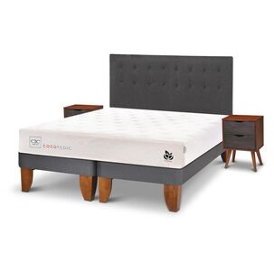 Cama Europea Cic Cocopedic / King / Base Dividida + Set De Maderas