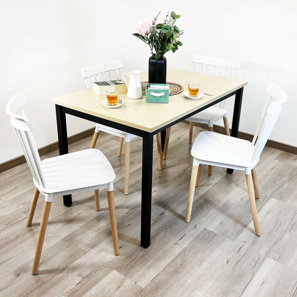 Juego De Comedor New York + 4 Sillas Windsor Blancas image number 2.0