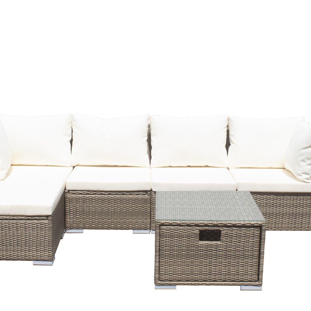 Living Terraza Modular Fresno Caramelo 5 Personas Con Cajones image number 8.0