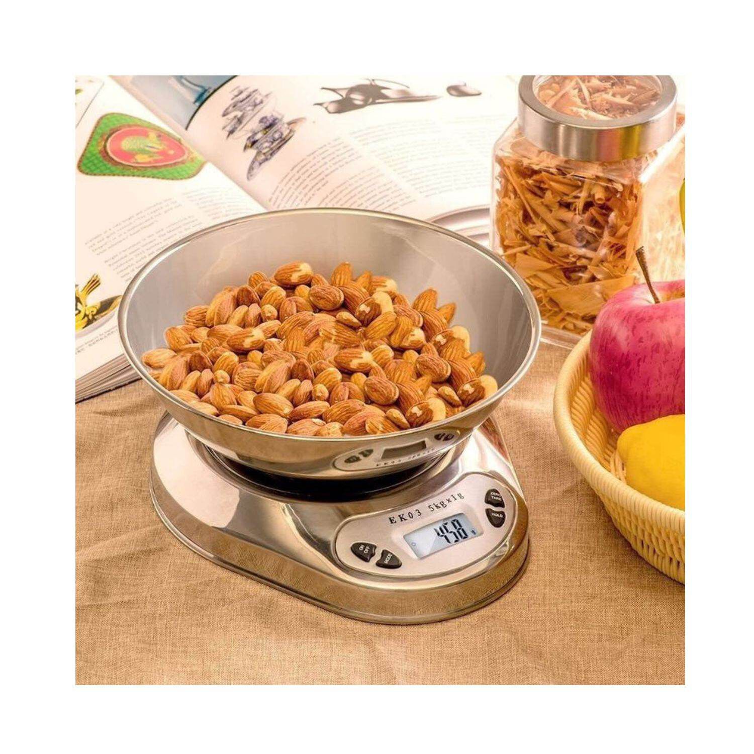 Pesa Digital Cocina Bowl Acero Recipiente 5kg Pantalla Lcd image number 7.0