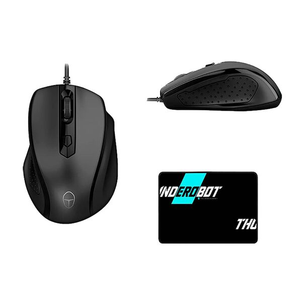 Mouse Thunderobot Gamer/ Alambrico + Mousepad/ Negro/ M50t
