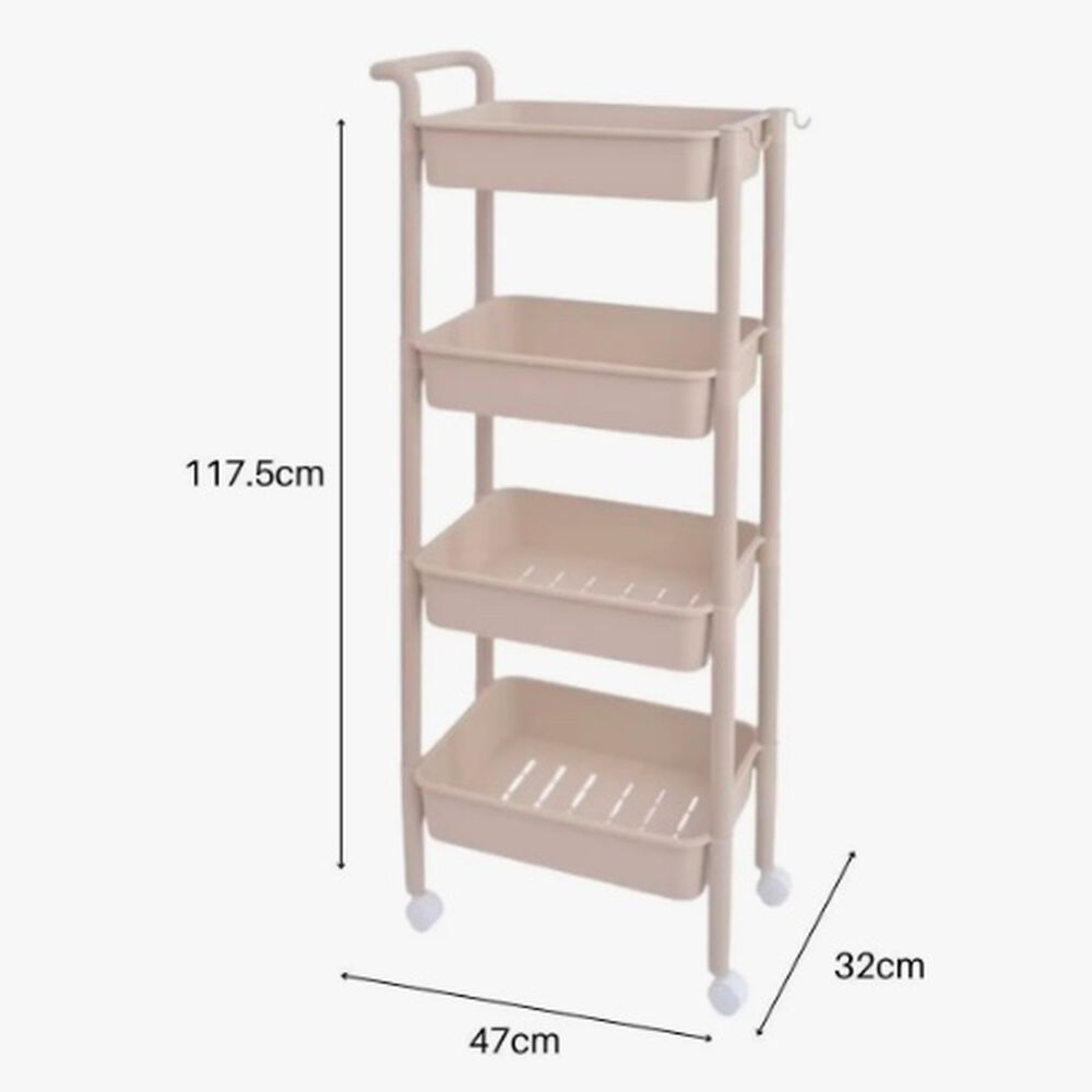 Carro Organizador Con Ruedas Beige image number 4.0