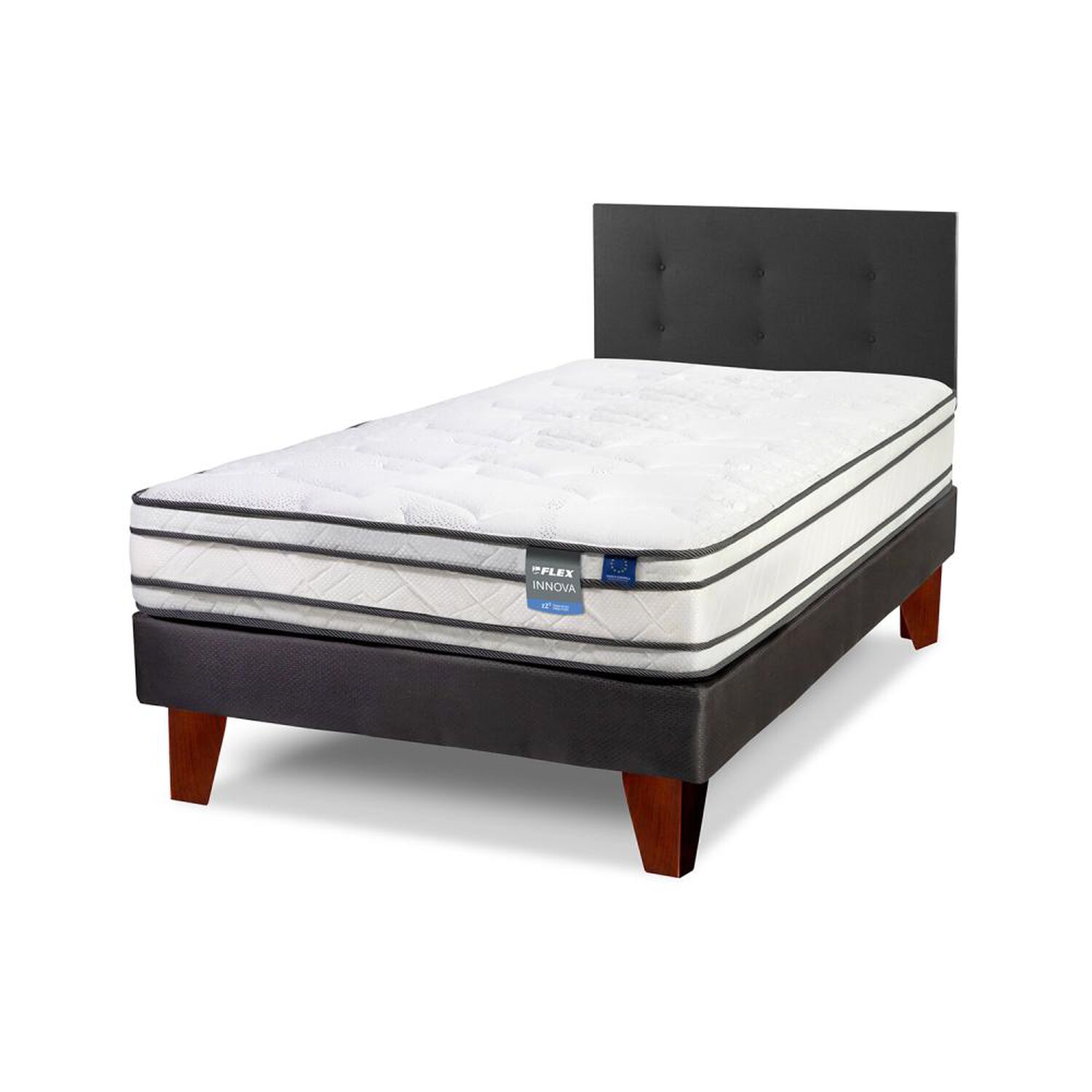 Cama Europea Flex Innova / 1 Plaza / Base Normal + Respaldo image number 0.0