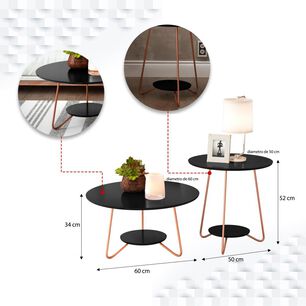 Set De Mesa De Centro + Mesa Lateral Altavisi&oacute;n Liz