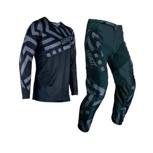 Kit Leatt Moto 3.5 Infantil Jersey Con Pantal&oacute;n Stealth