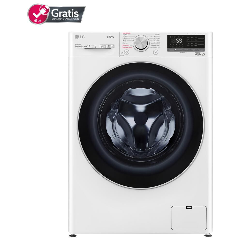 Lavadora Secadora Lg Carga Frontal 14/8kg Wd14wvc4s6 Blanco image number 0.0