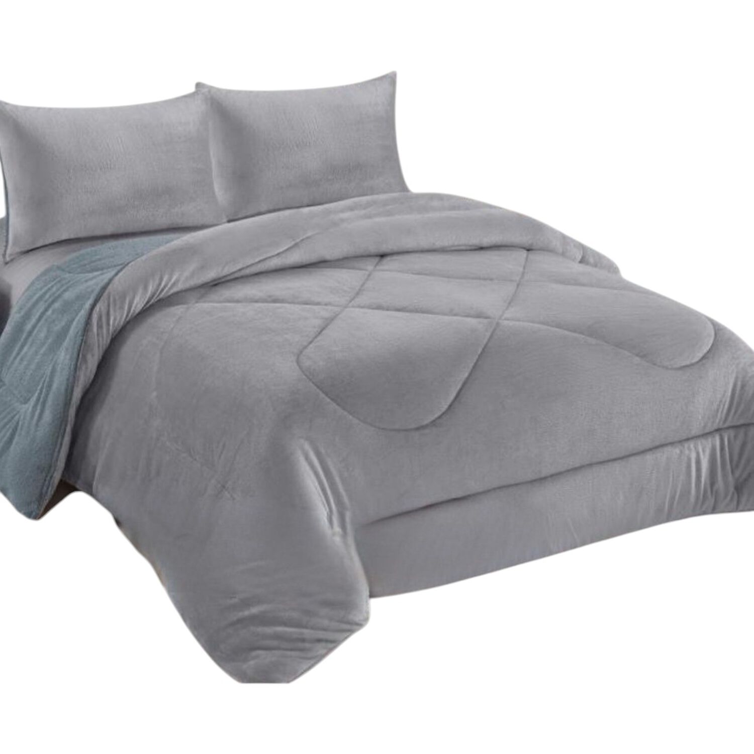 Cobertor De Invierno Plush Con Chiporro 1.5 Plazas + 1 Fundas De Almohada Gris image number 0.0