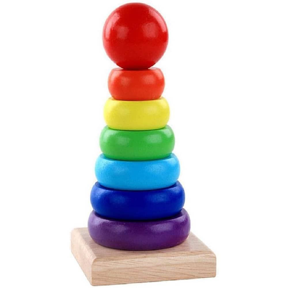 Torre Encaje Montessori Madera Arco Iris Toy Para Ni&ntilde;os image number 0.0