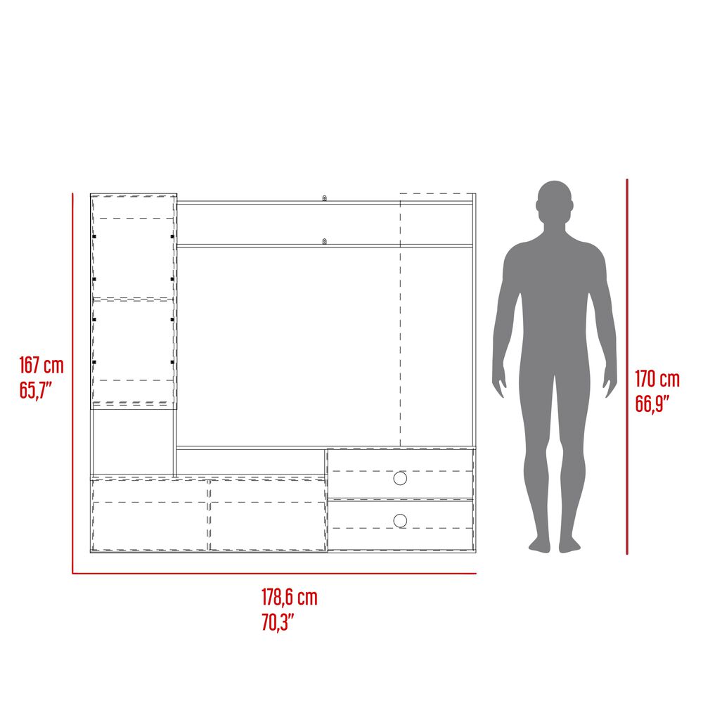 Estante Tv 70" 2 Puertas 167x178,6x36,5 Cm image number 7.0