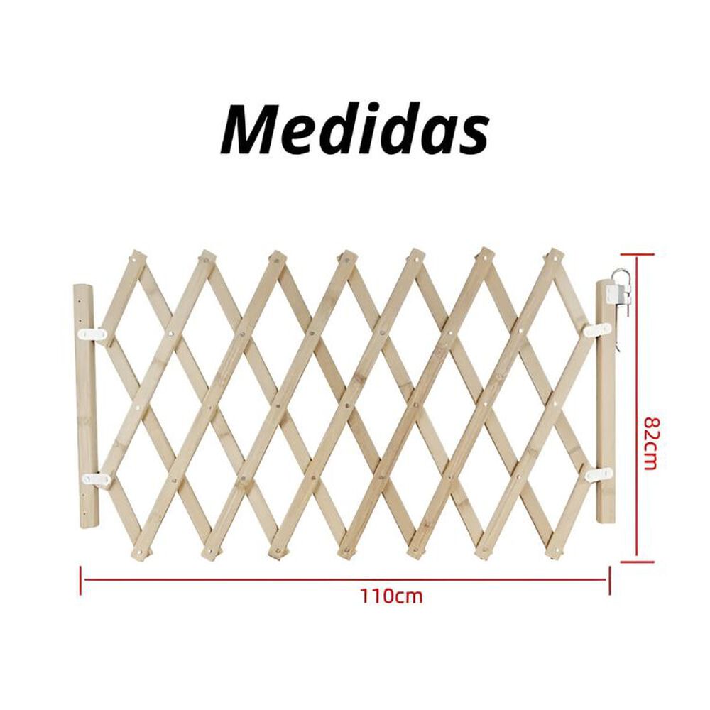 Puerta Plegable Para Mascotas Valla De Seguridad De Madera image number 1.0