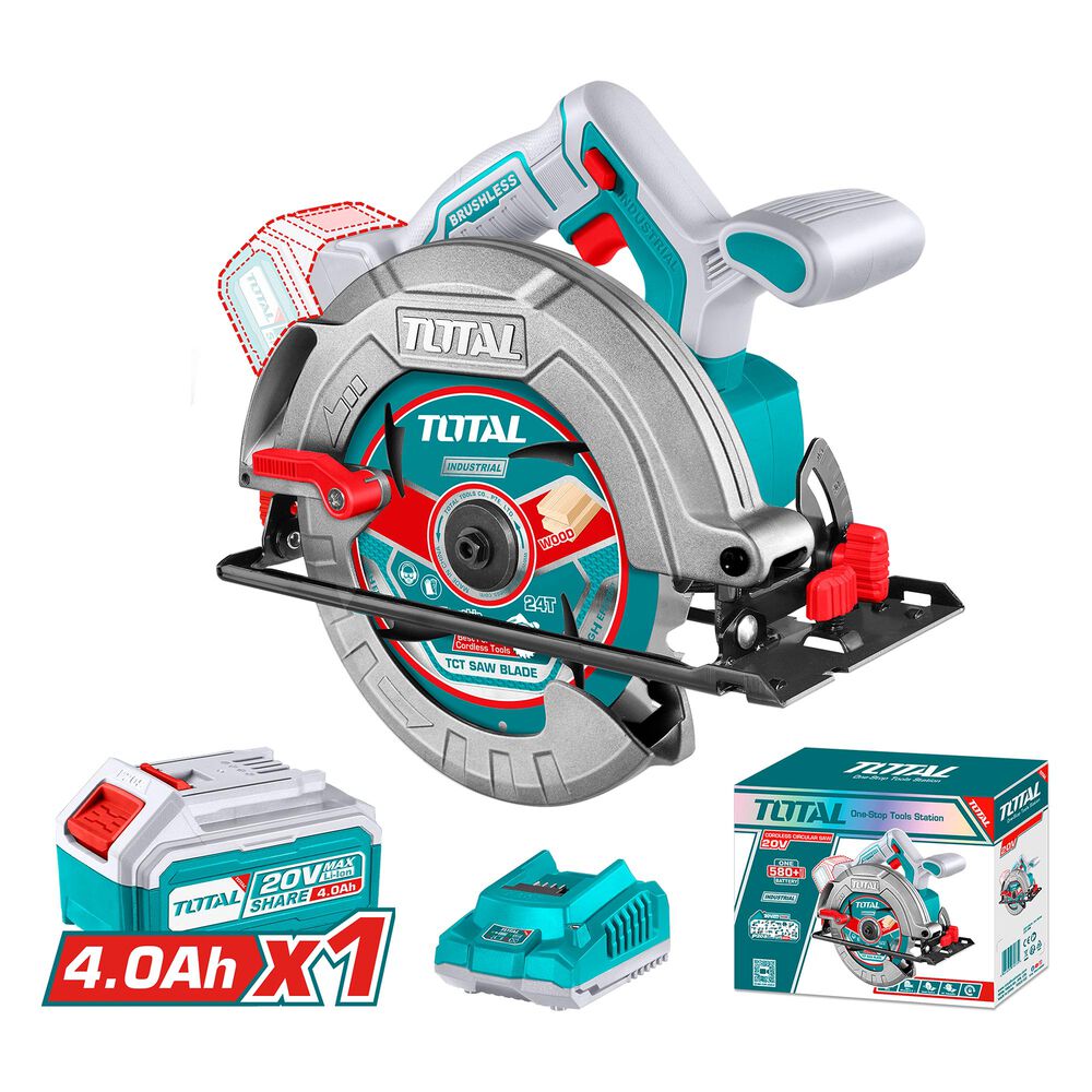 Sierra Circular 185mm Brushless Con Batería 4.0 Ah, Cargador Y Accesorios Total image number 0.0