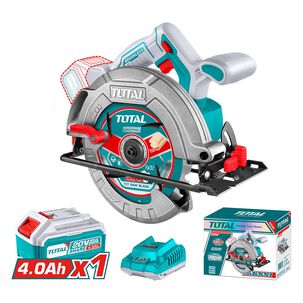 Sierra Circular 185mm Brushless Con Batería 4.0 Ah, Cargador Y Accesorios Total