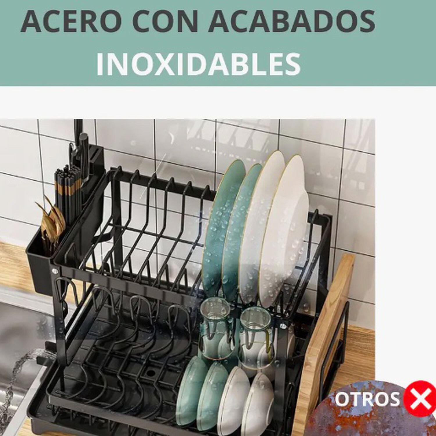 Secador Platos Inoxidable 2 Niveles image number 2.0
