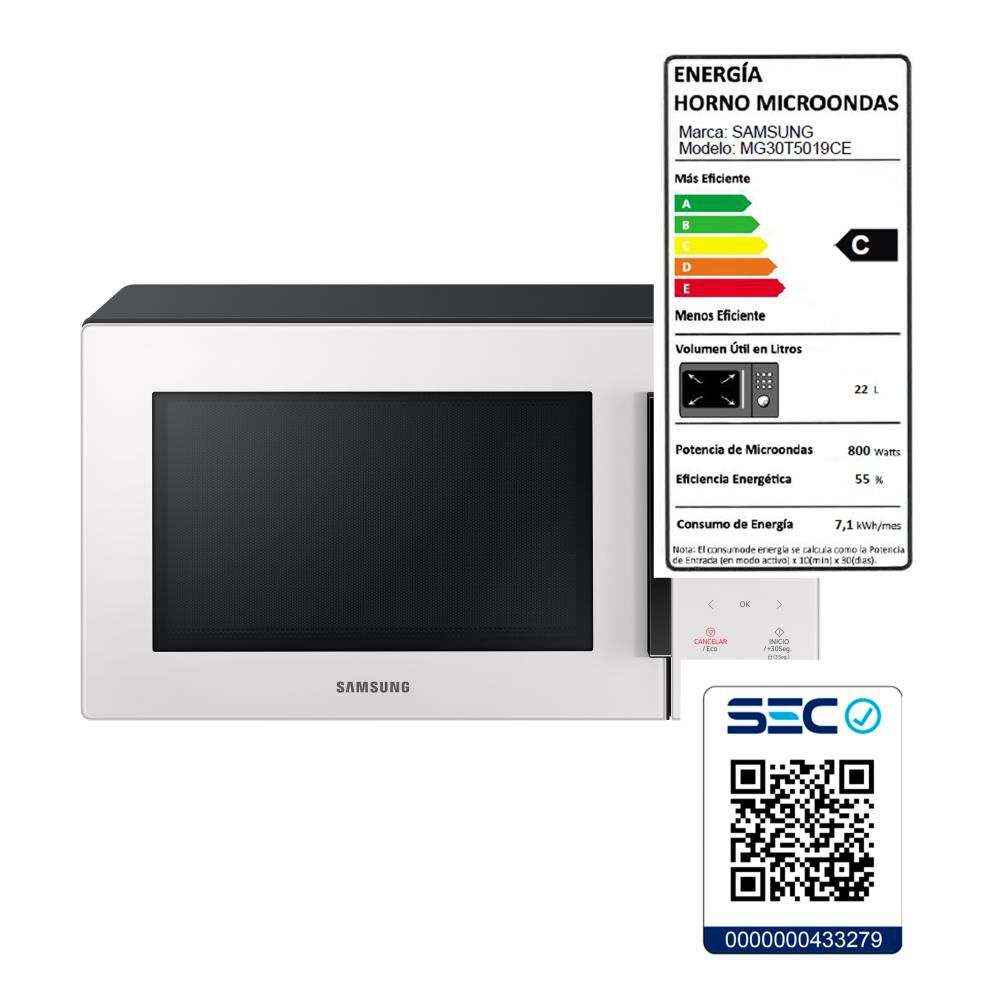 Microondas Samsung MG30T5019CE/ZS / 30 Litros / 800W image number 18.0