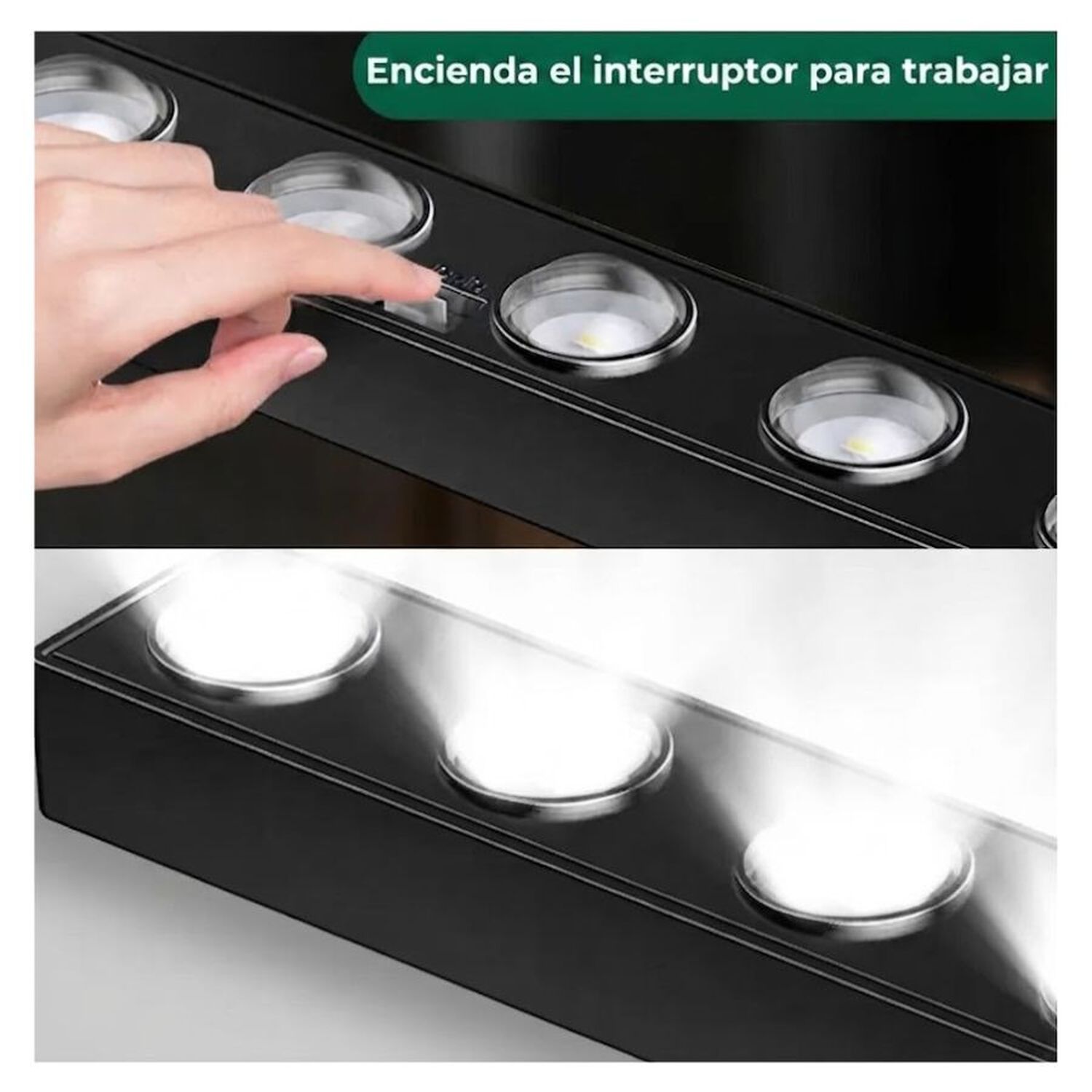 Luz Solar Led Exterior 6 Leds Aplique De Pared Impermeable Negro image number 1.0