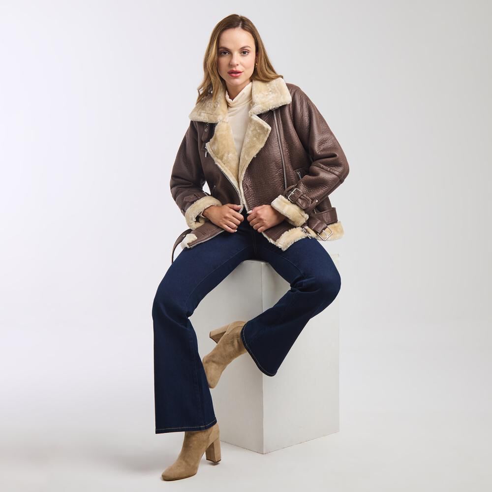 Chaqueta Aviadora Bonded Cuello Camisero Mujer Kimera image number 1.0