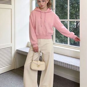 Poler&oacute;n Crop Juvenil Con Capucha Dise&ntilde;os Brillantes