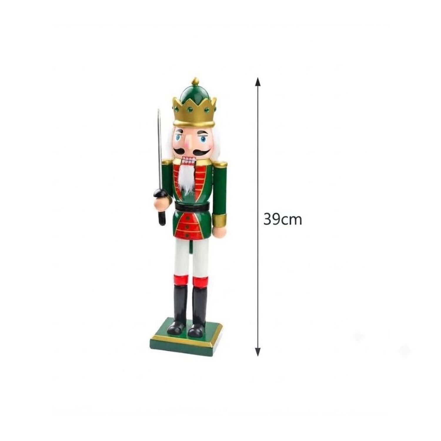 Cascanueces Navide&ntilde;o De Madera Rey Con Espada Decoraci&oacute;n 39cm image number 3.0