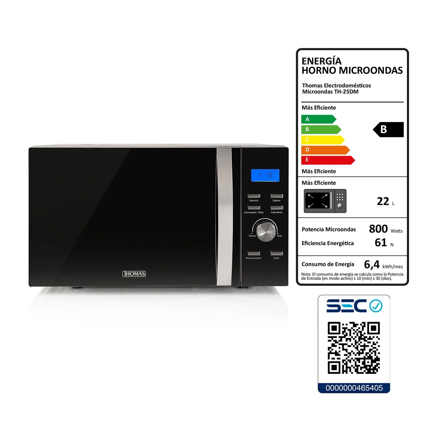 Microondas Thomas TH-25DM / 25 Litros / 800W image number 8.0