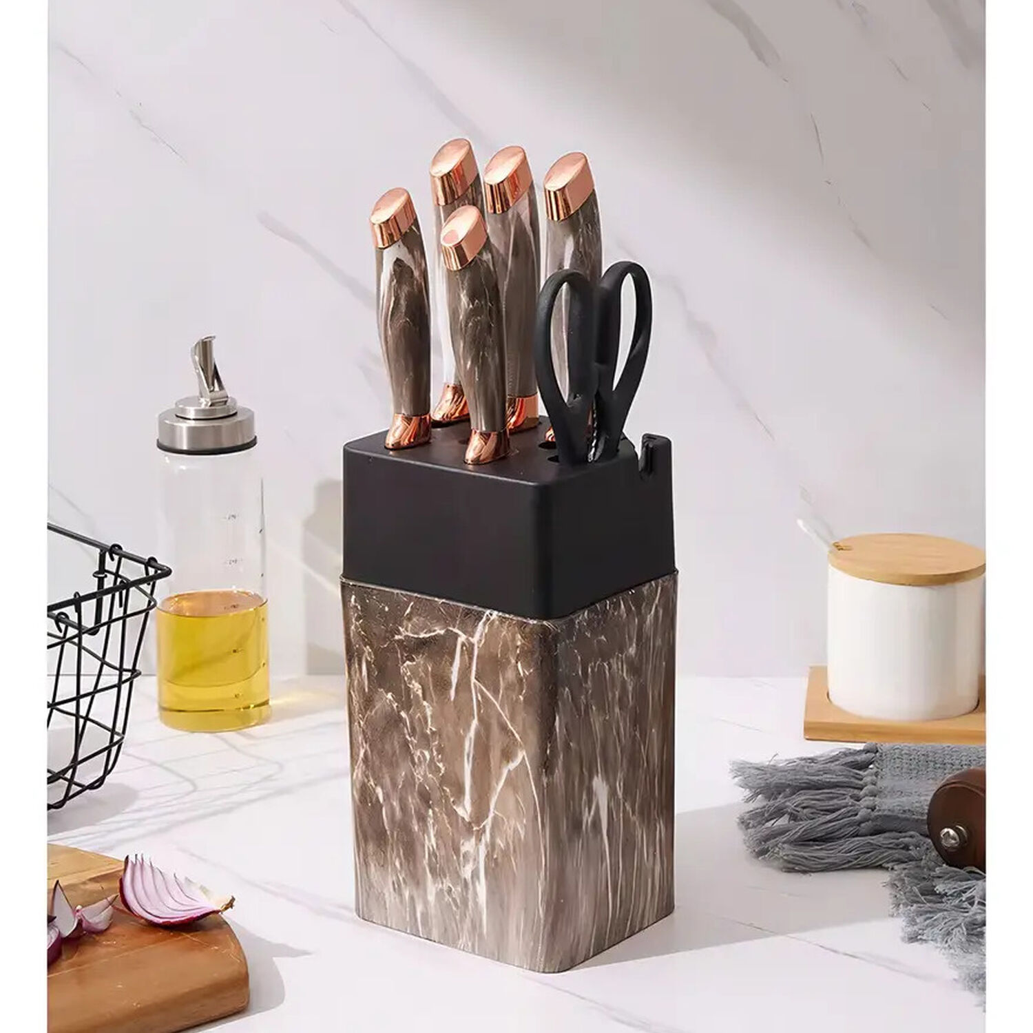 Set De Cuchillos De Cocina Marble Lux Base Rectangular Marble Taupe image number 5.0