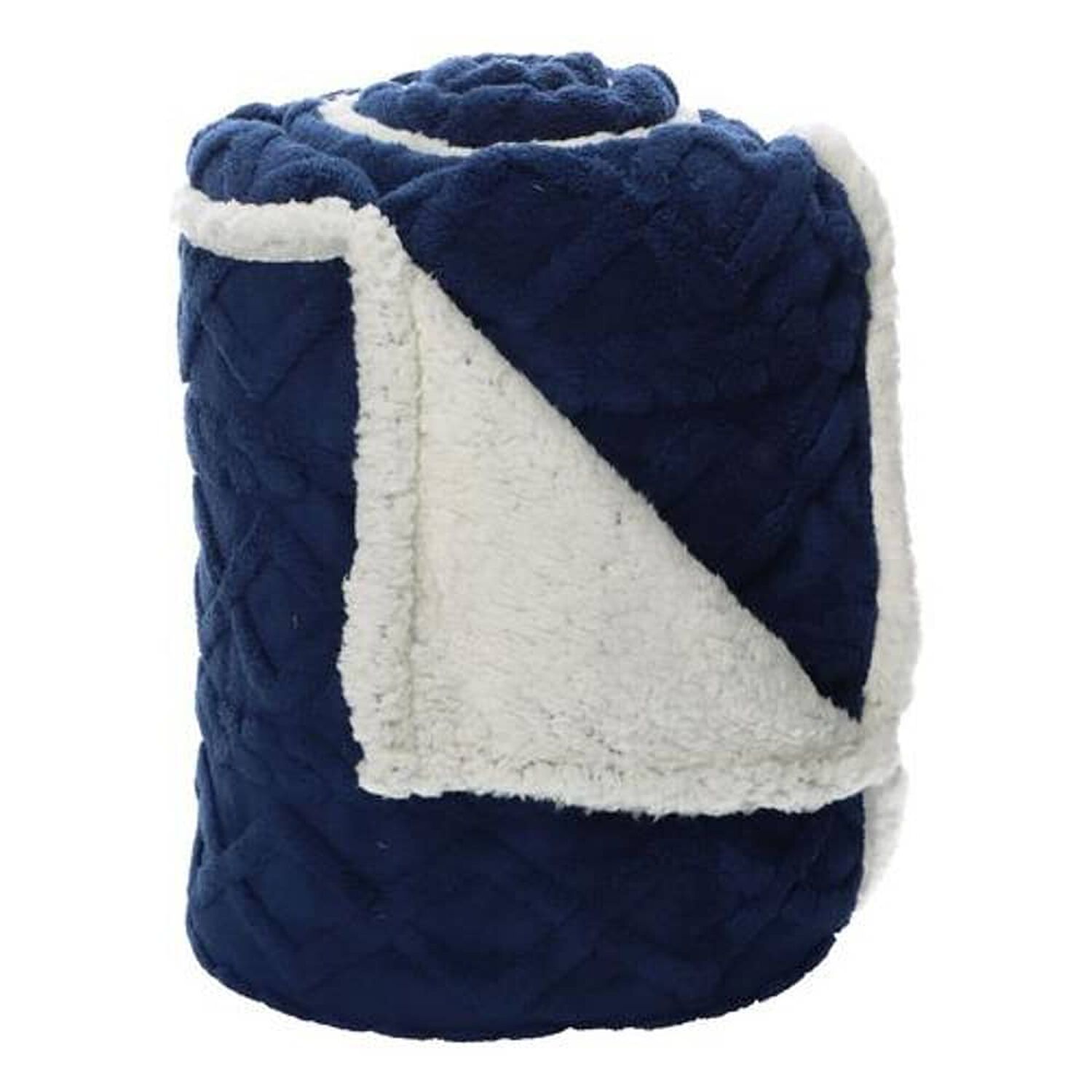 Frazada Andes Jacquard Sherpa Azul 1.5 Plaza image number 0.0
