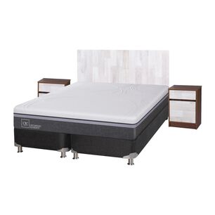 Box Spring Cic Ortopedic Advance / 2 Plazas / Base Dividida + Set de Maderas Legno