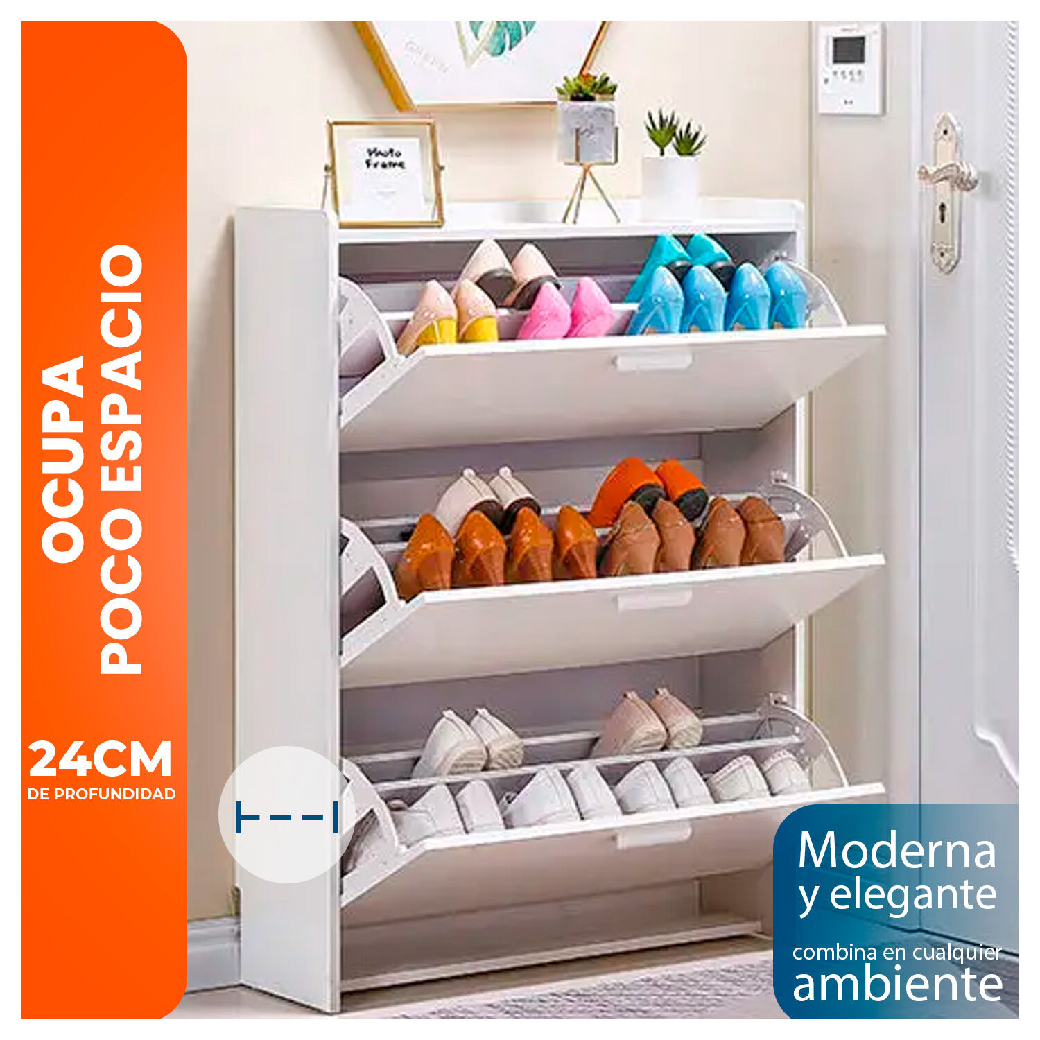 Mueble Zapatero Organizador Estante Para Zapatos Vtrin image number 2.0