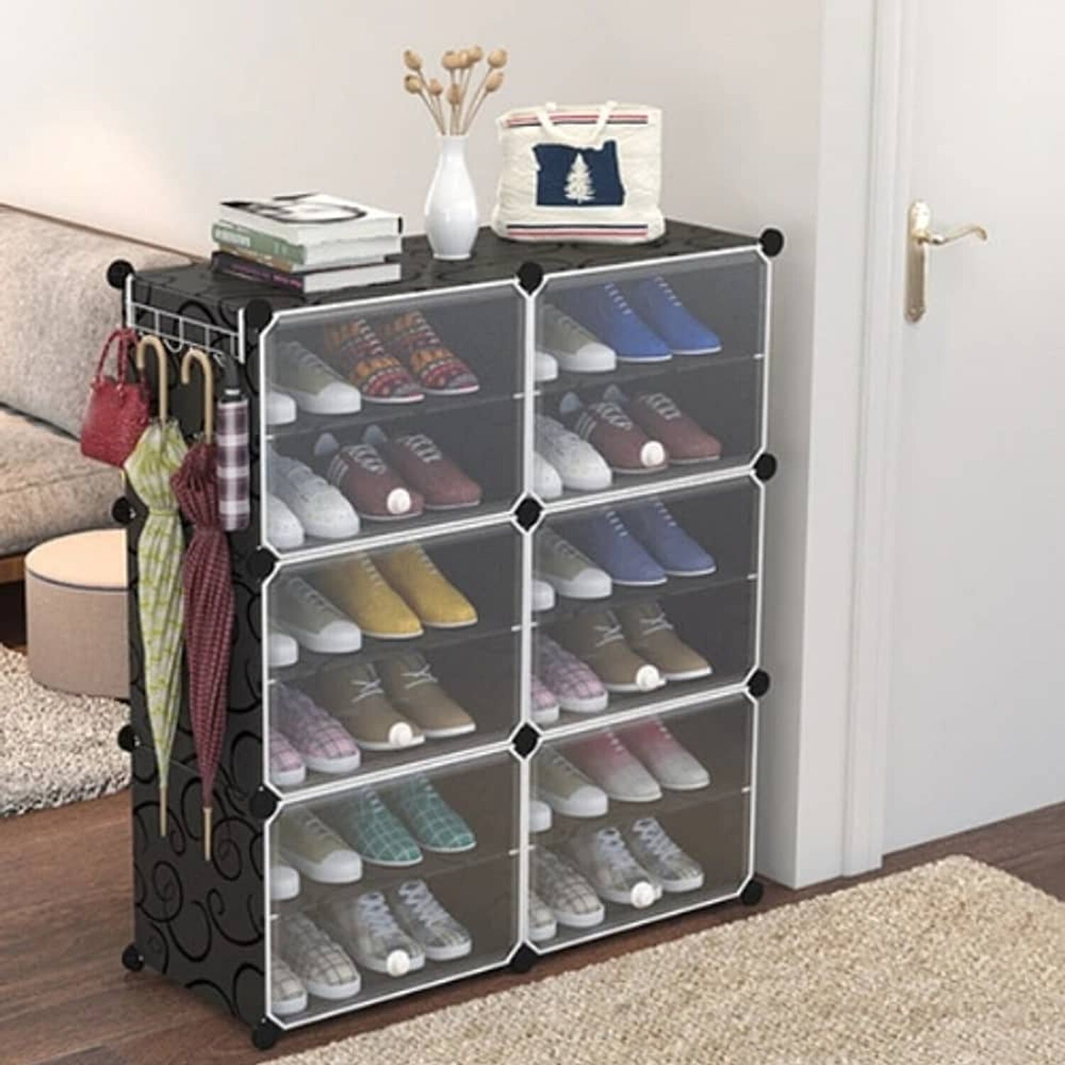 Vitrina Zapatero Con Repisas Multiuso Estante Organizador image number 2.0