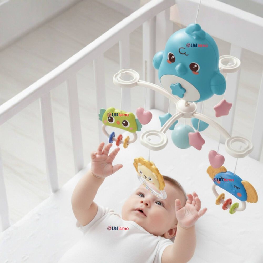 M&oacute;vil Giratorio Musical Proyector Beb&eacute; Ni&ntilde;o Azul image number 0.0