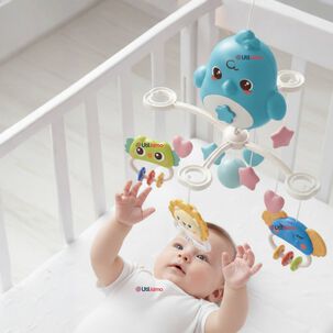 M&oacute;vil Giratorio Musical Proyector Beb&eacute; Ni&ntilde;o Azul