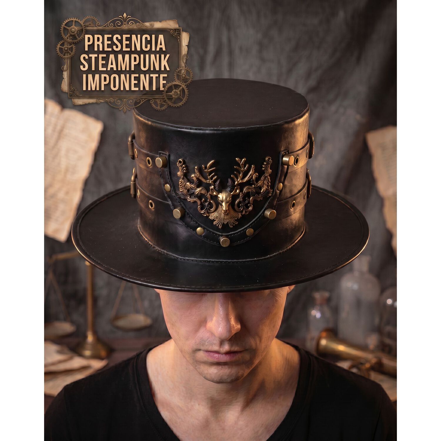 Sombrero Steampunk Disfraz Medico Peste Negra G&oacute;tico image number 5.0