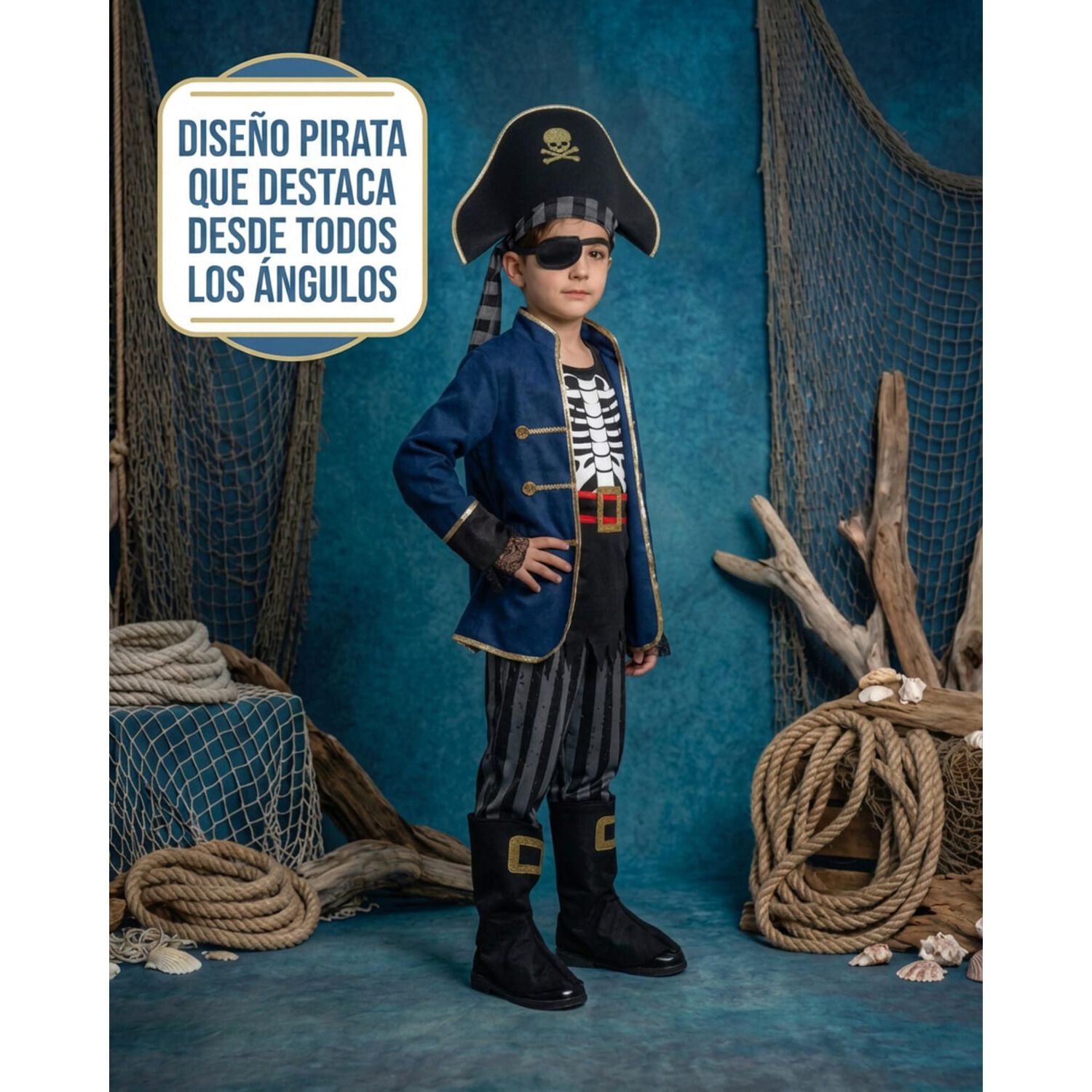 Disfraz Cosplay Pirata Corsario Piratas Infantiles Todos Ni&ntilde;o image number 79.0