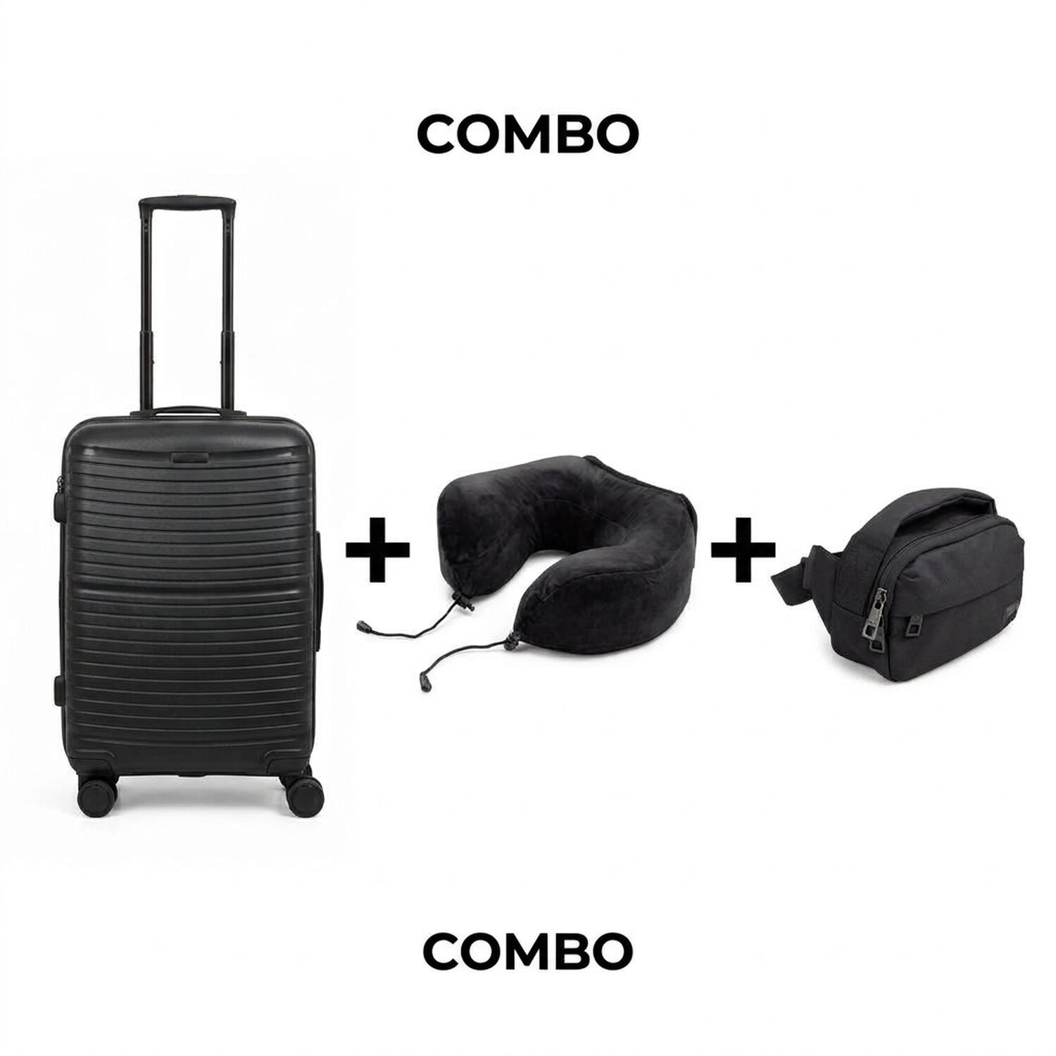 Maleta Cabina Moose Travel + Coj&iacute;n Memory Foam + Banano / Negra image number 0.0