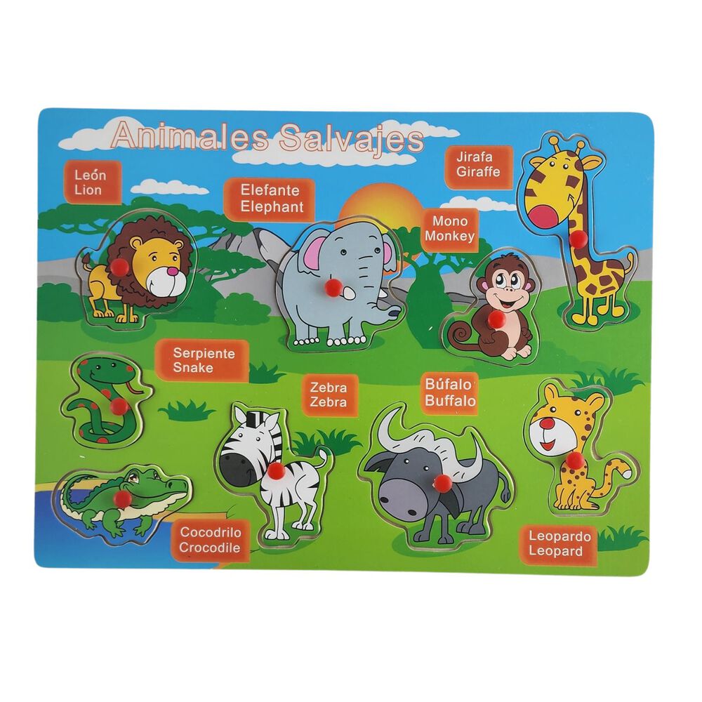 Rompecabezas Did&aacute;ctico Animales Grande Madera 30cm Ni&ntilde;os image number 3.0