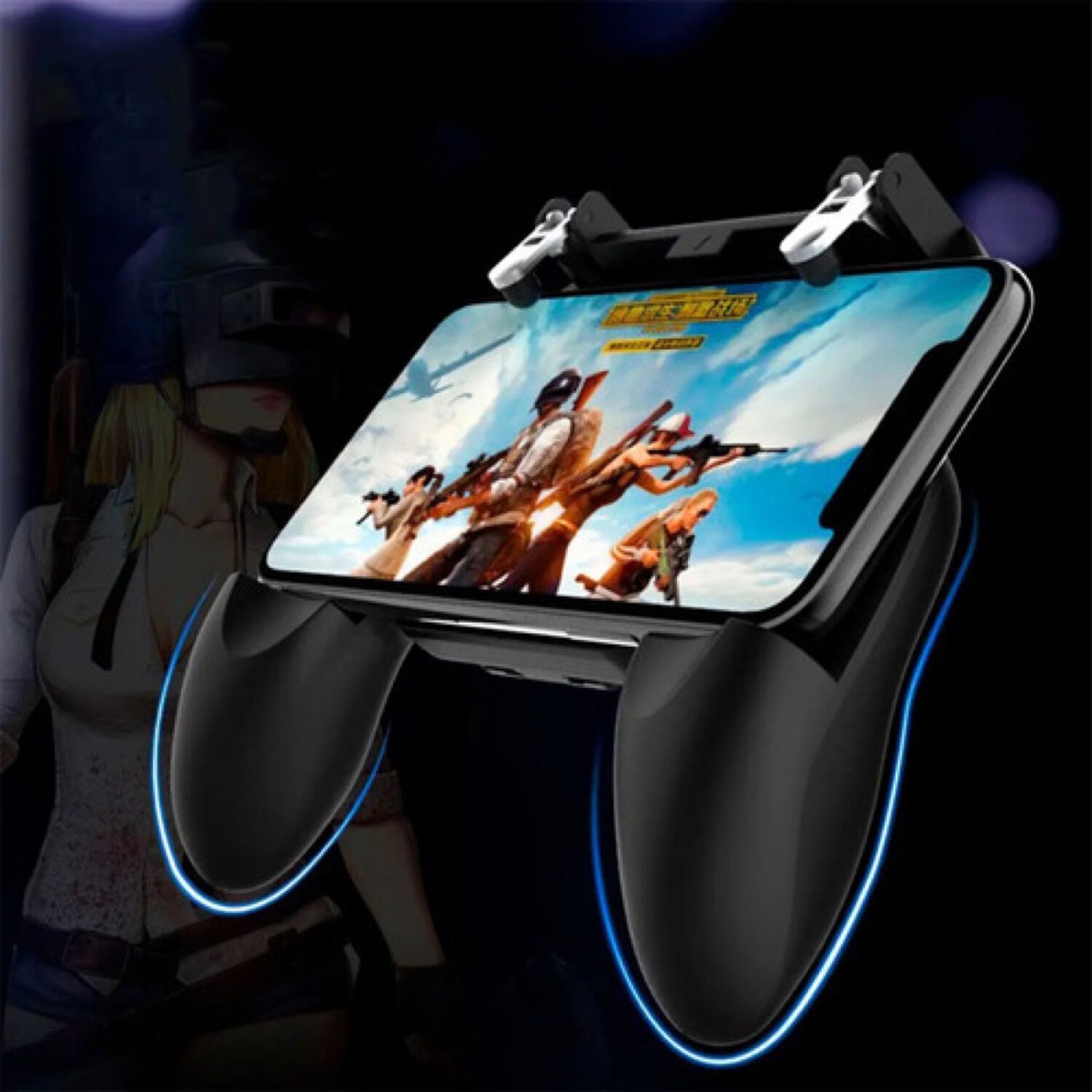Gamepad Gatillos Joystick Para Android Y Iphone Negro image number 4.0