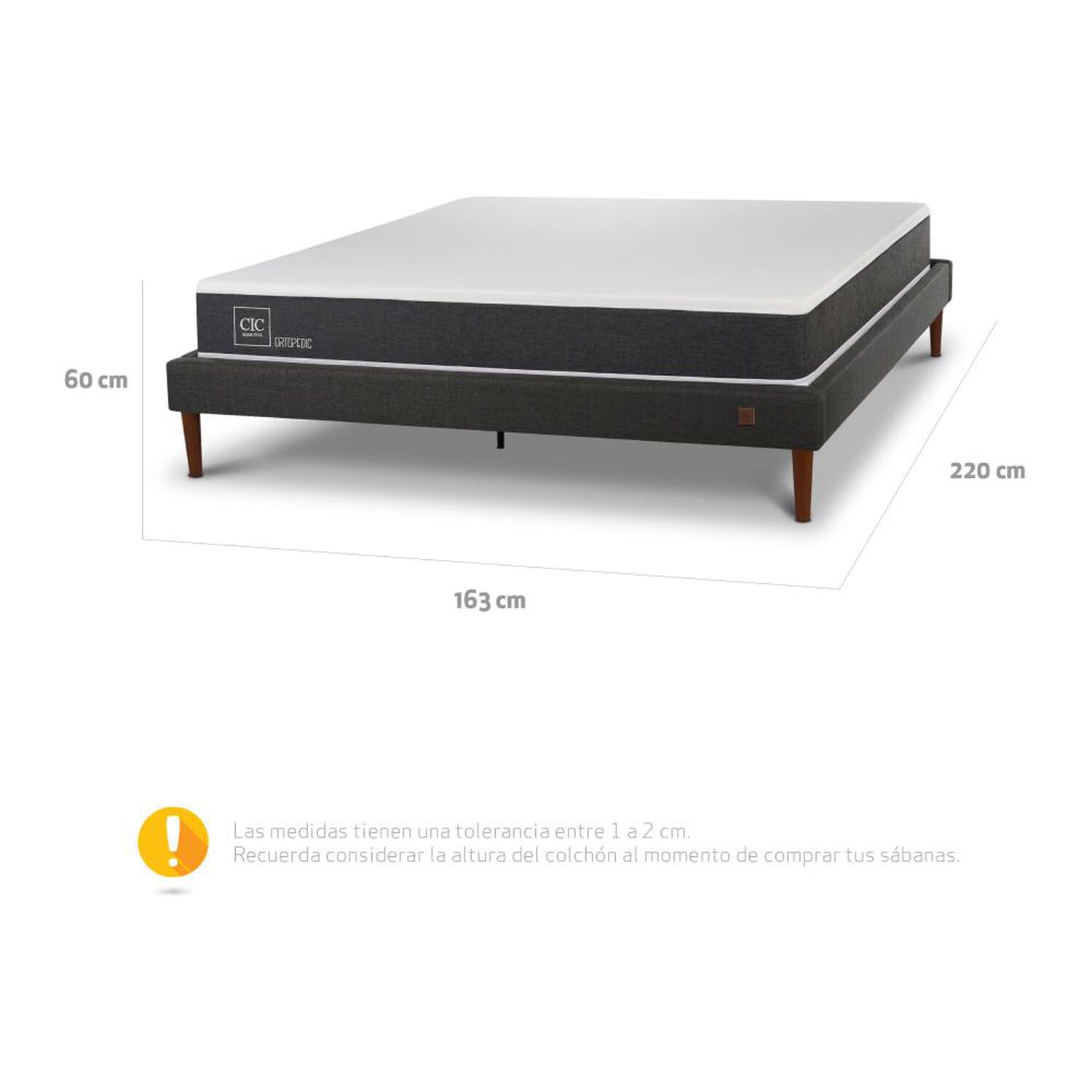 Cama Europea Cic New Ortopedic / 2 Plazas / Base Curve image number 11.0