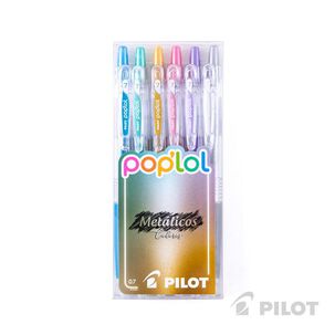Set 6 lápices gel poplol colores metálicos