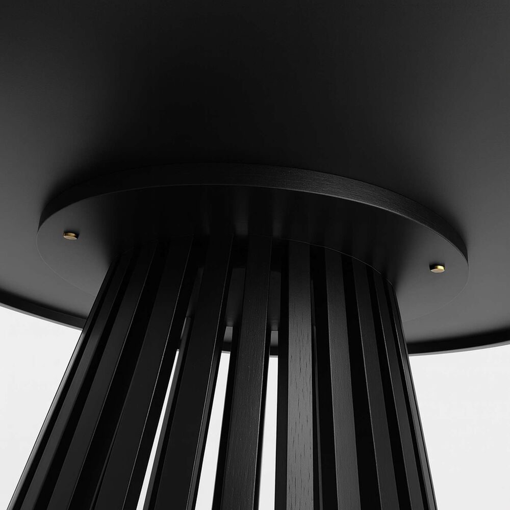 Mesa Redonda De Comedor 120 Cm Madera Natural Base Estilo Rejilla image number 3.0