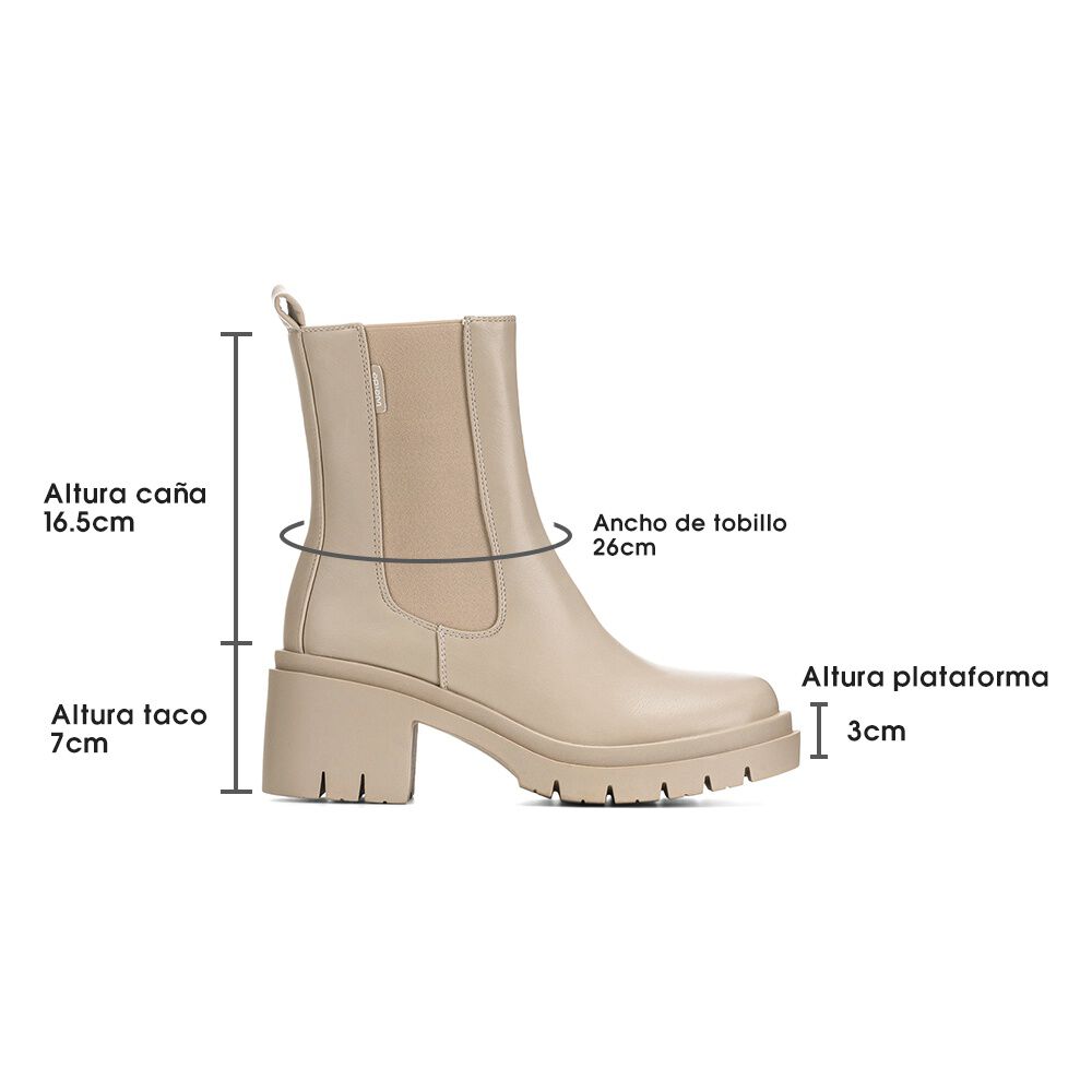 Botin Beige Casual Mujer Weide Zs22 image number 6.0