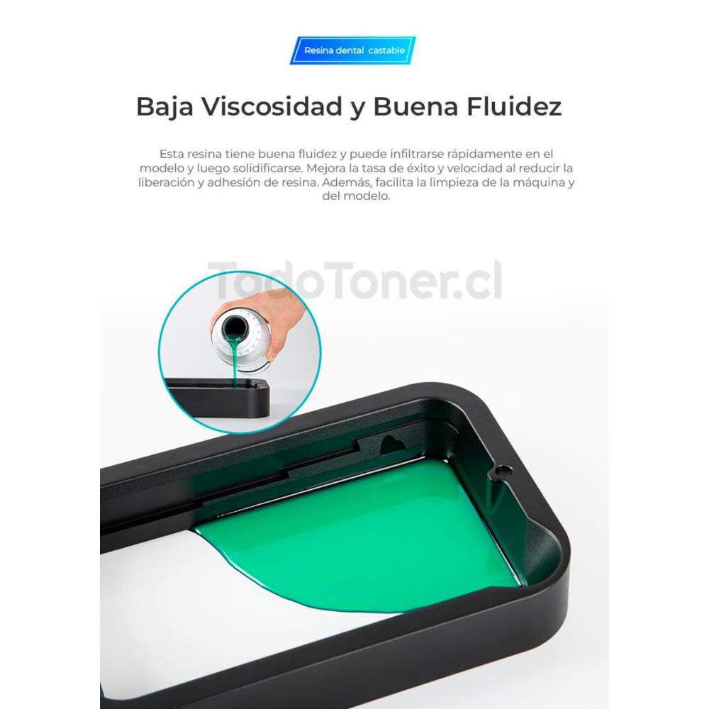 Resina Castable Dental Verde Transparente Para Impresoras 3d 1000g Creality image number 4.0