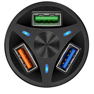 Cargador Auto Carga R&aacute;pida 3 Usb 12v - Ps