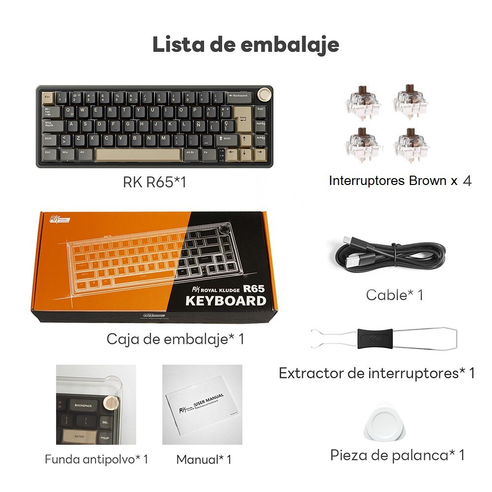 Teclado Mec&aacute;nico Rk R65 65% Gasket Mount - Royal Kludge image number 5.0