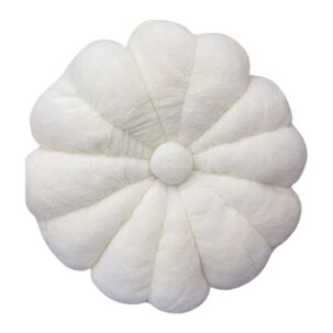Cojín Decorativo Redondo Peludito Suave Sofa Living Blanco Crp-4