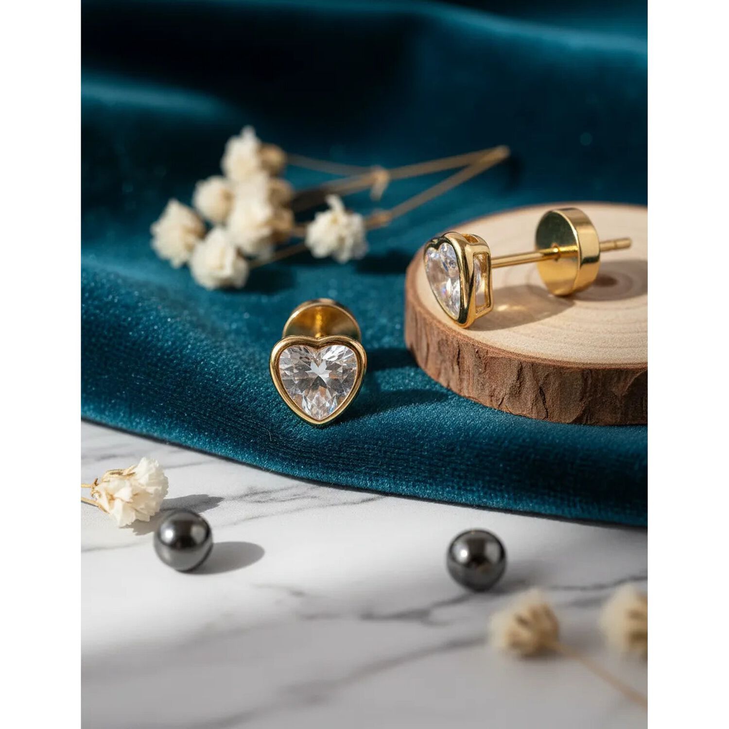 Aros Abridores Coraz&oacute;n 6mm Oro 18k Tope A Presi&oacute;n image number 2.0
