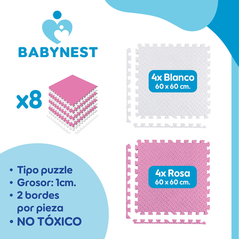 Piso De Goma Eva Bebé Alfombra Babynest 10mm 60x60cm Set X8 - Ryb image number 2.0