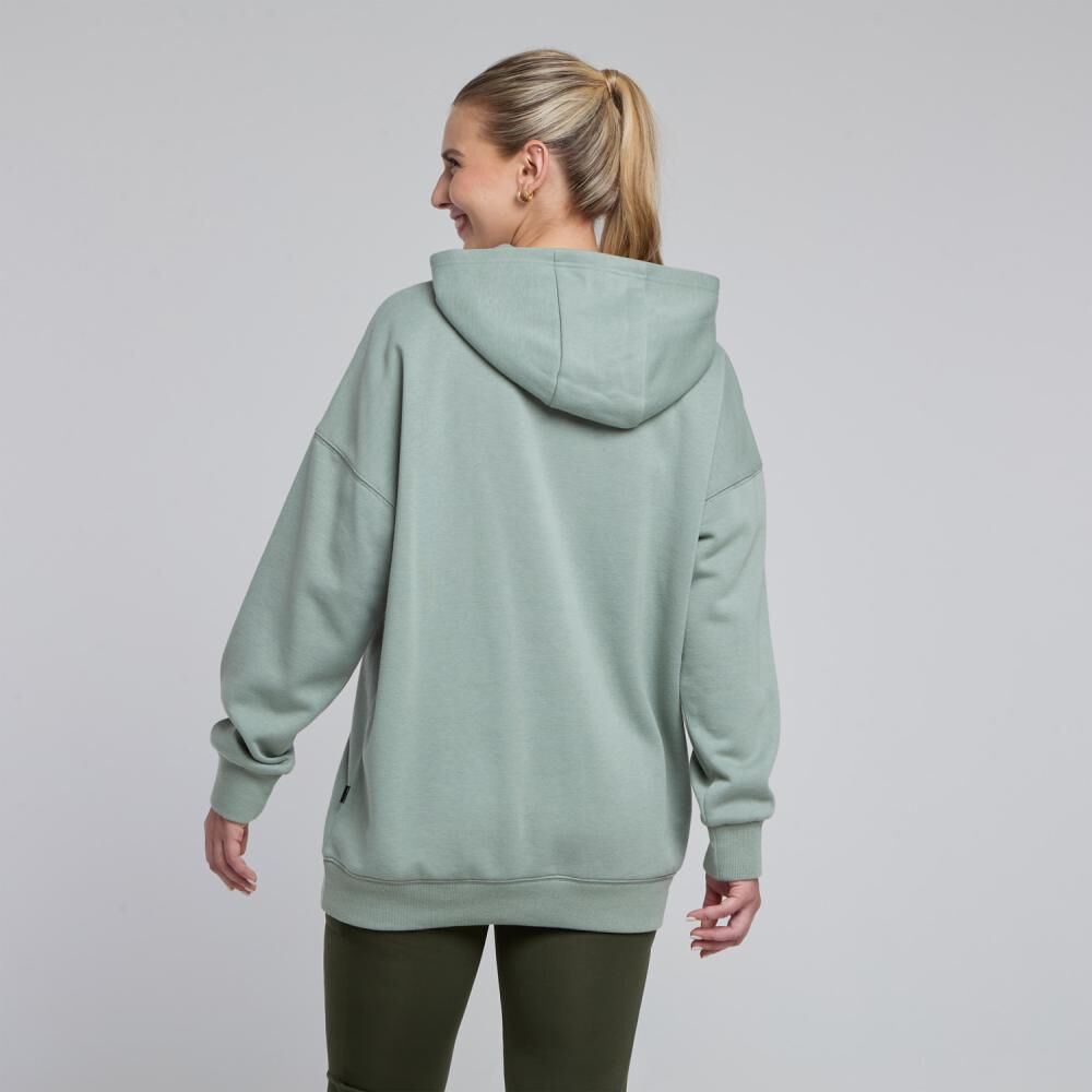 Polerón Deportivo Liso Slim Cuello Alto Con Capucha Mujer Wetland image number 3.0