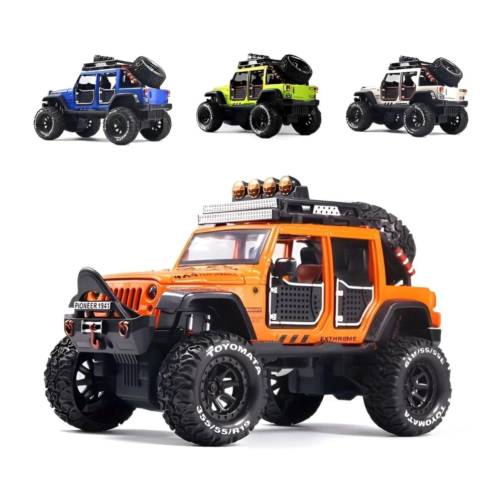 Juguete Auto Jeep Wrangler A Escala 1:24 Naranja Infnatil image number 2.0