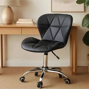 Silla De Escritorio Mariposa Giratoria Acolchada Color Negro